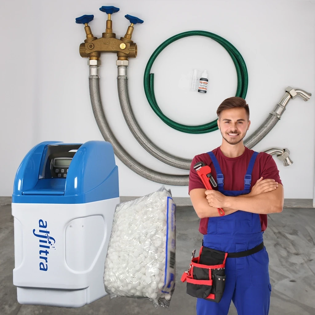 Basic 20 water softener in a carefree package including installation service and accessories