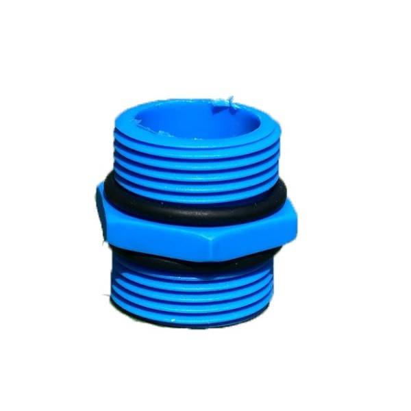 Double nipple for filter housing blue DN20