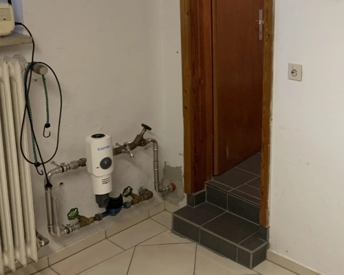 Installation situation before installing the water softener