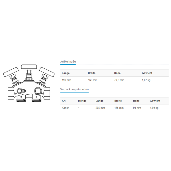 Connection set Basic 1&#39;&#39; with bypass function (75 cm hoses)